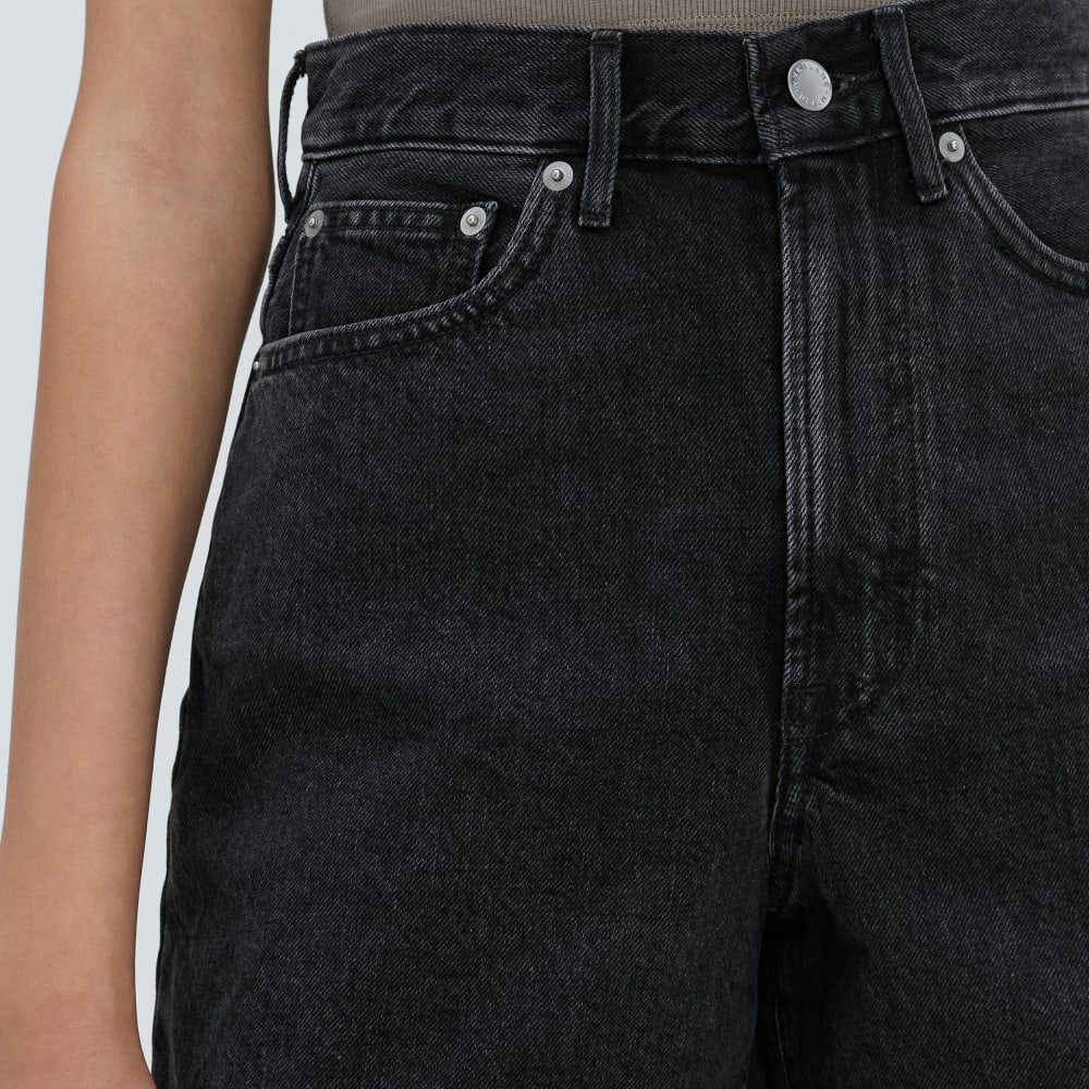 The A-Line Denim Short | Storm Black