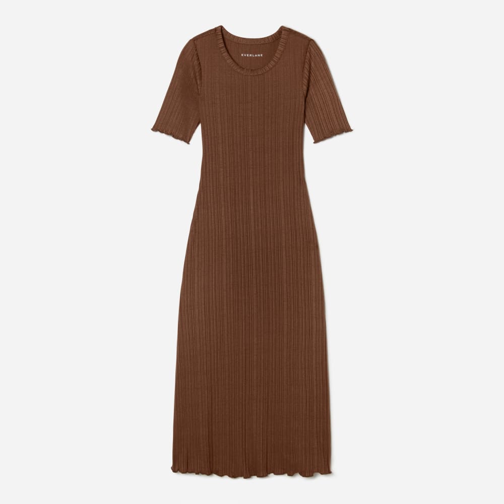 The Open Back Rib Dress | Espresso