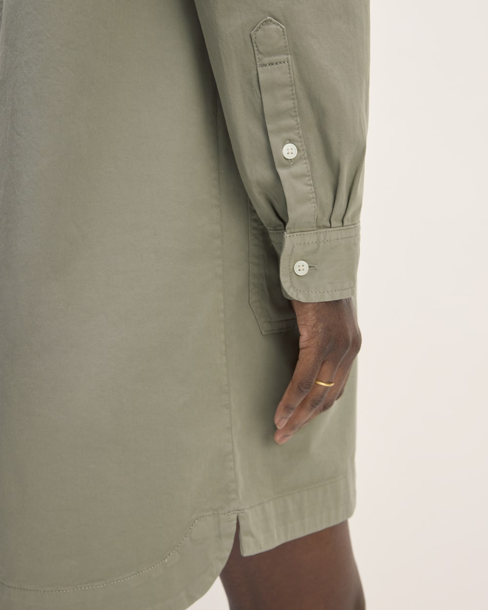 The Long-Sleeve Utility Mini Dress | Sage Green
