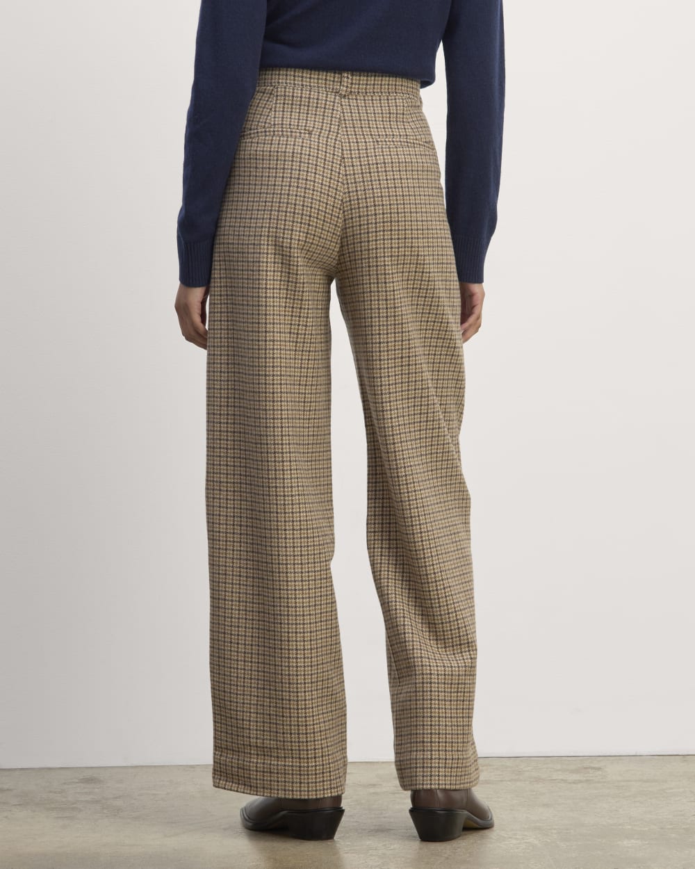 The Draper Pant in Wool | Camel Houndstooth
