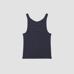 The Supima® Micro-Rib Cropped Tank | Navy