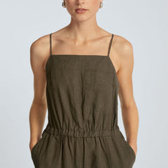 The Linen Shoestring Jumpsuit | Beech