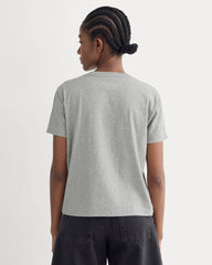 The Box-Cut Tee in Essential Cotton |  Heathered Grey | Pocket
