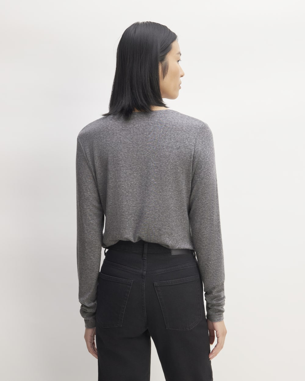 The Long-Sleeve Tee in Butterluxe | Heather Charcoal