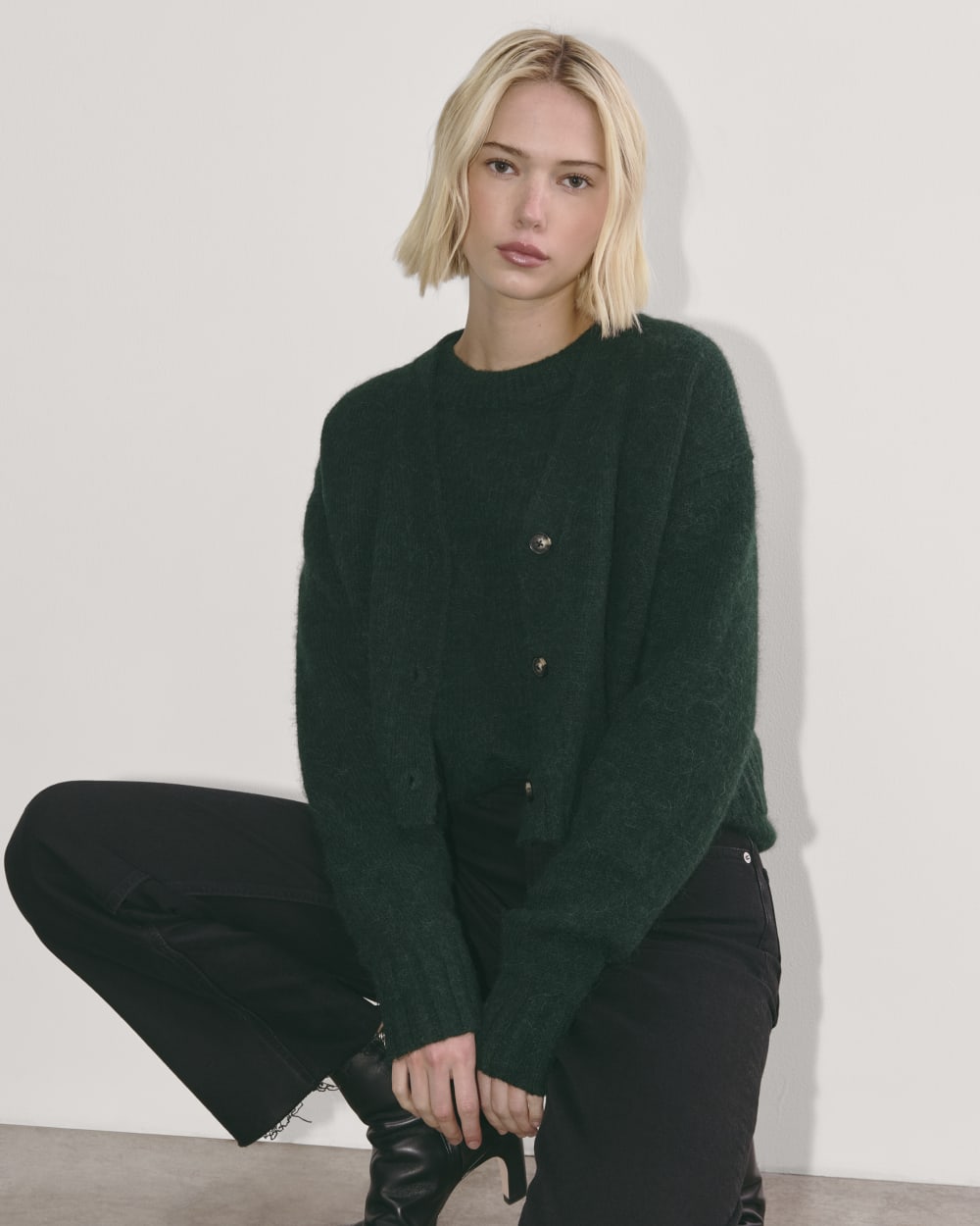 The Boxy Cardigan in Alpaca | Scarab