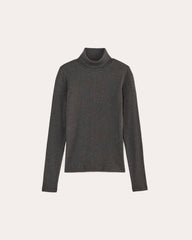 The Luxe Rib Turtleneck | Heathered Soot