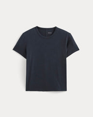 The Box-Cut Tee in Cotton Linen | Navy