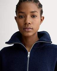 The Half-Zip in Everyday Cotton | Navy