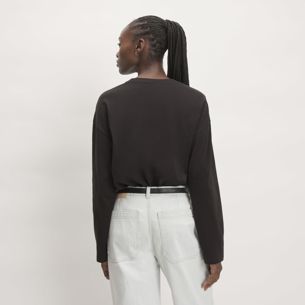 The Organic Cotton Relaxed Long Sleeve Tee | Vintage Black