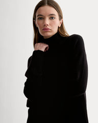 The Boxy Turtleneck in Cashmere | Black