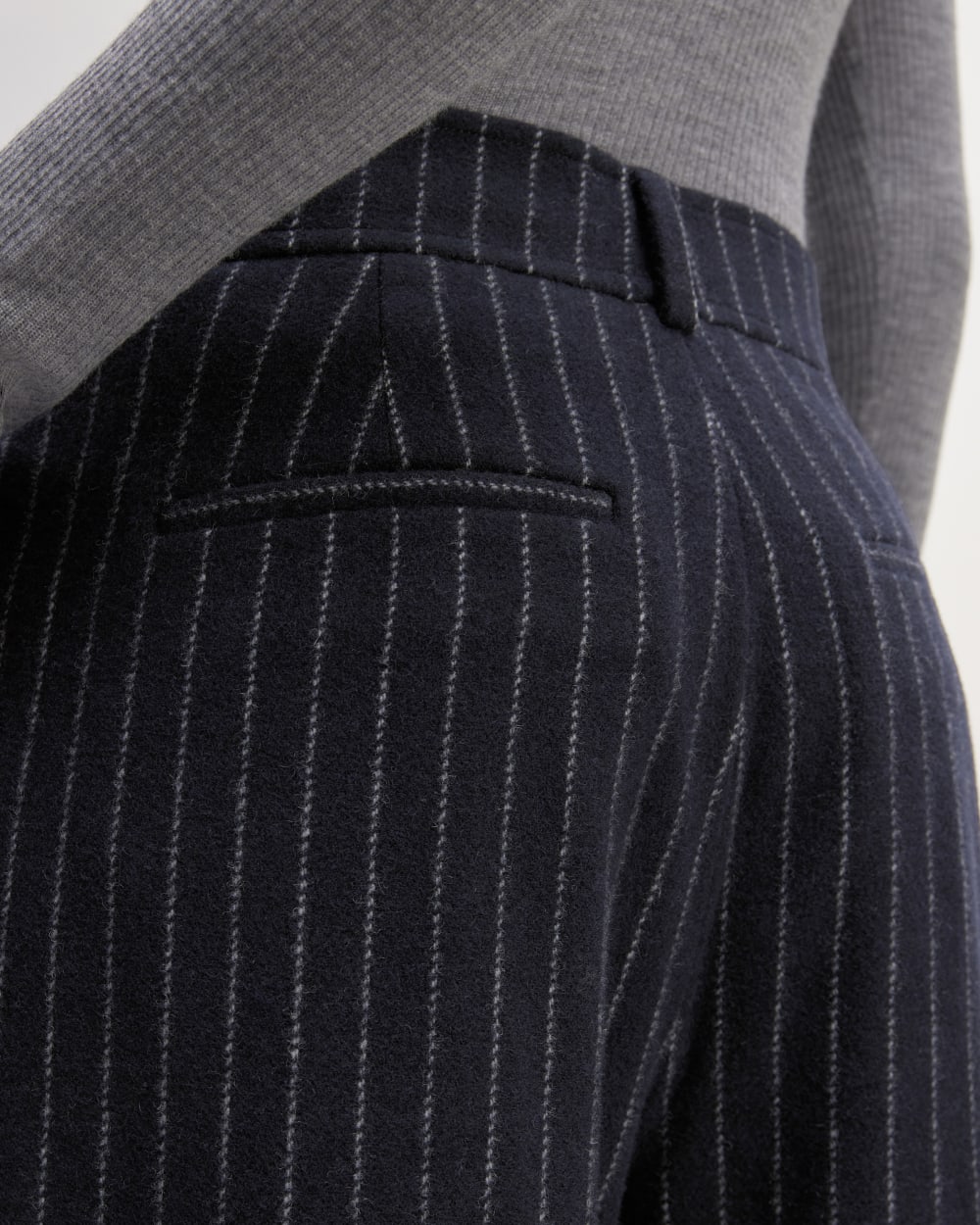 The ReWool® Way-High Drape Pant | Navy / Bone