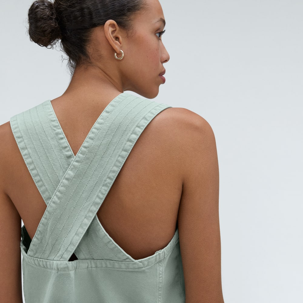 The Cross-Back Apron Mini Dress | Sea Glass