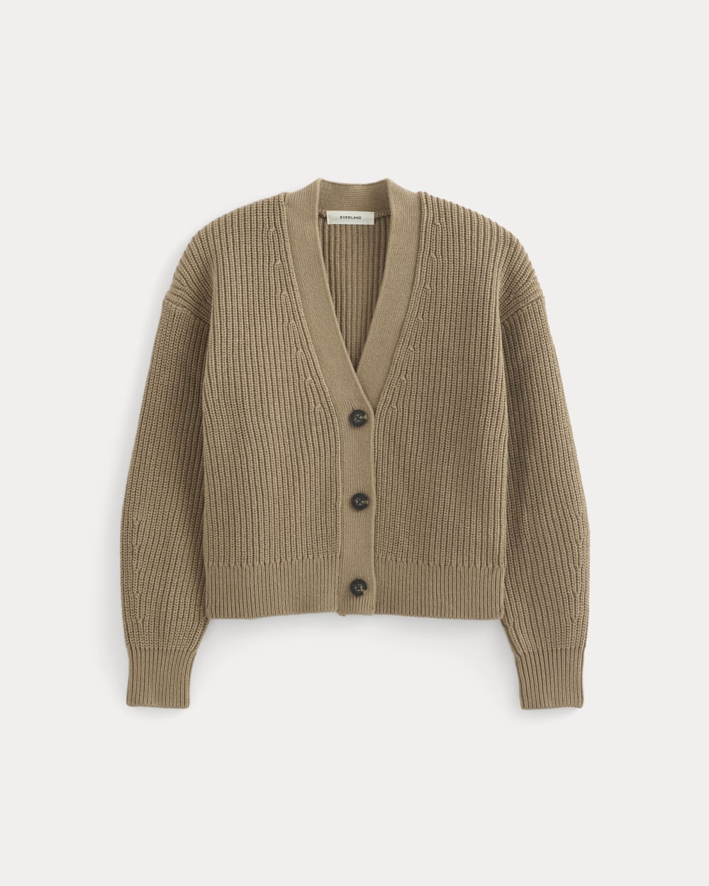 The Boxy Cardigan in Everyday Cotton | Dark Heathered Camel