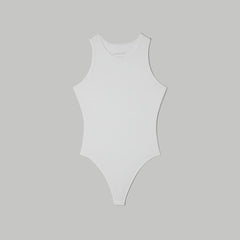 The Cutaway Tank Bodysuit | White | Thong