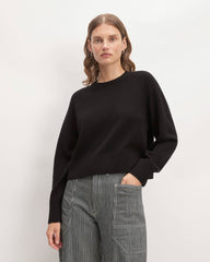The Boxy Crew in Cashmere | Black