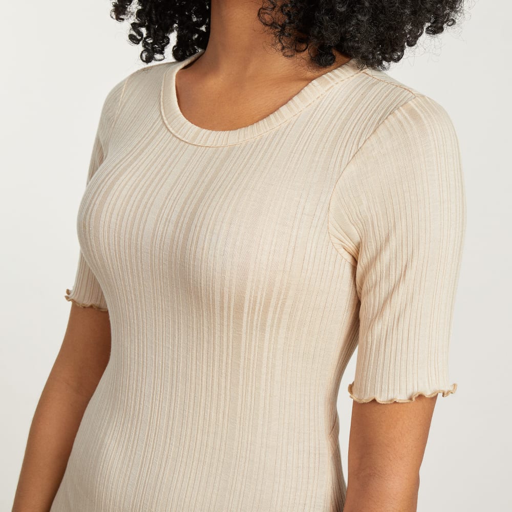 The Open Back Rib Dress | Parchment