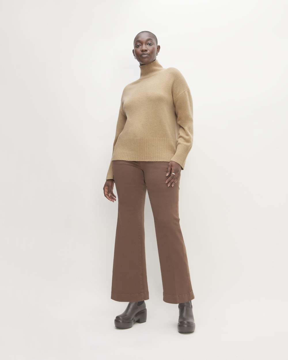 The Cashmere Oversized Turtleneck | Light Camel