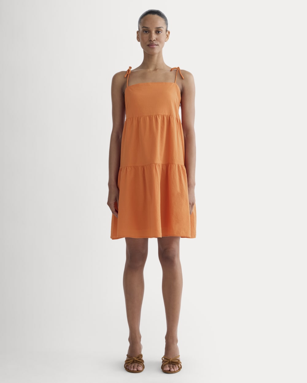The Gauze Mini Tiered Dress | Soft Orange