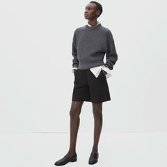 The Texture Cotton Crew | Heathered Charcoal Contrast Trim