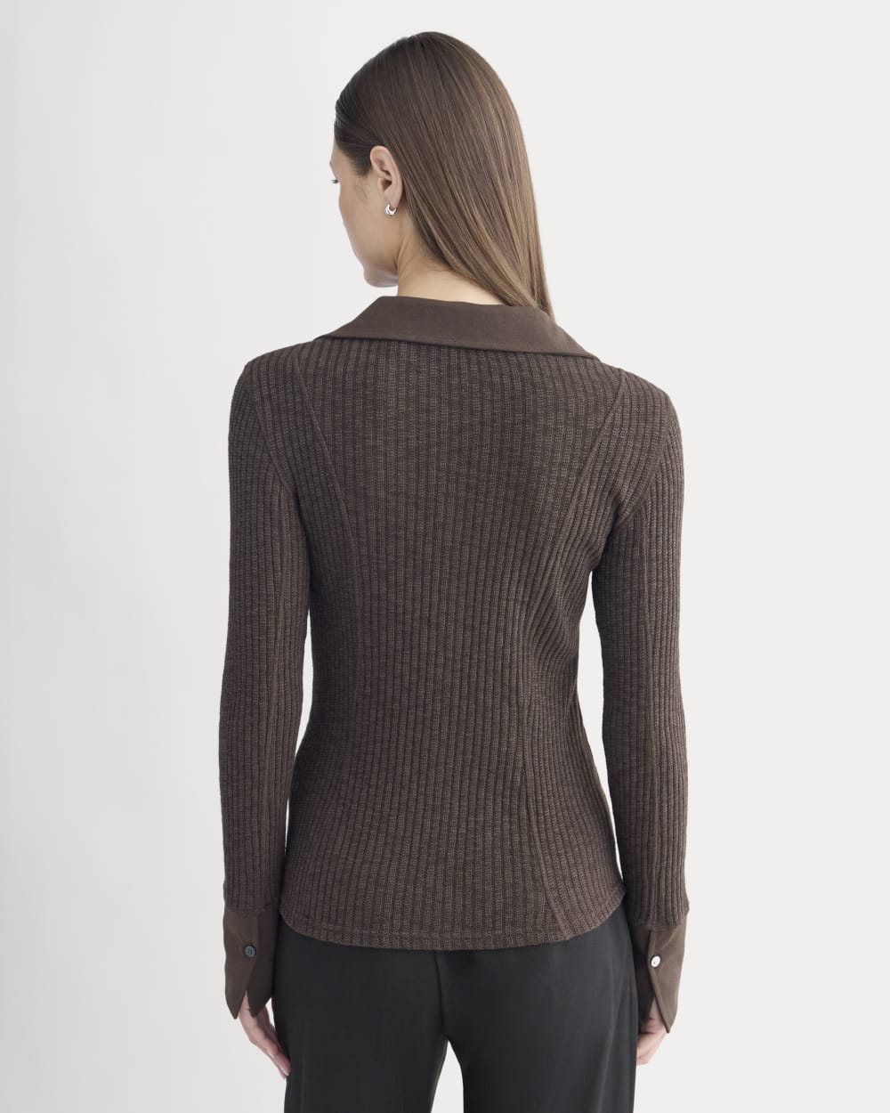 Cozy Rib Button-Up | Coffee Bean