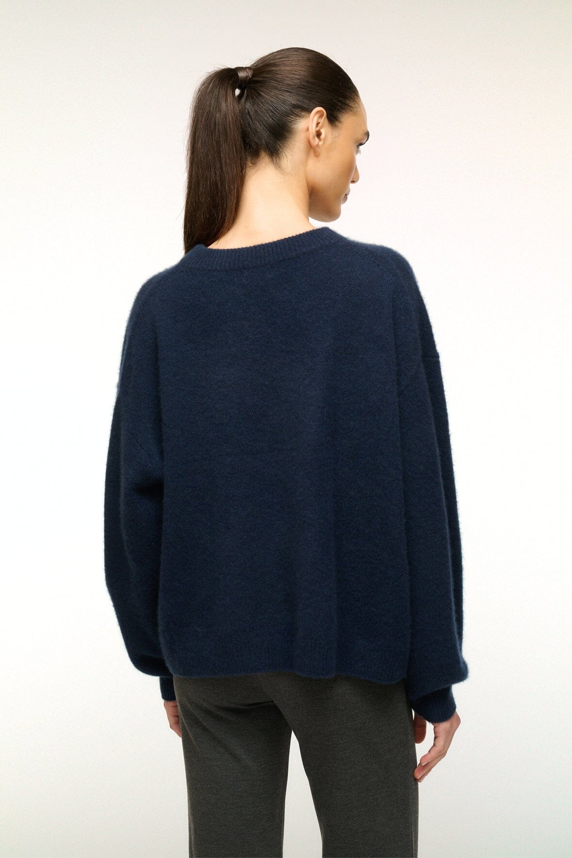 Serrano Cashmere Relaxed Crew | Navy