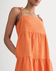 The Gauze Mini Tiered Dress | Soft Orange