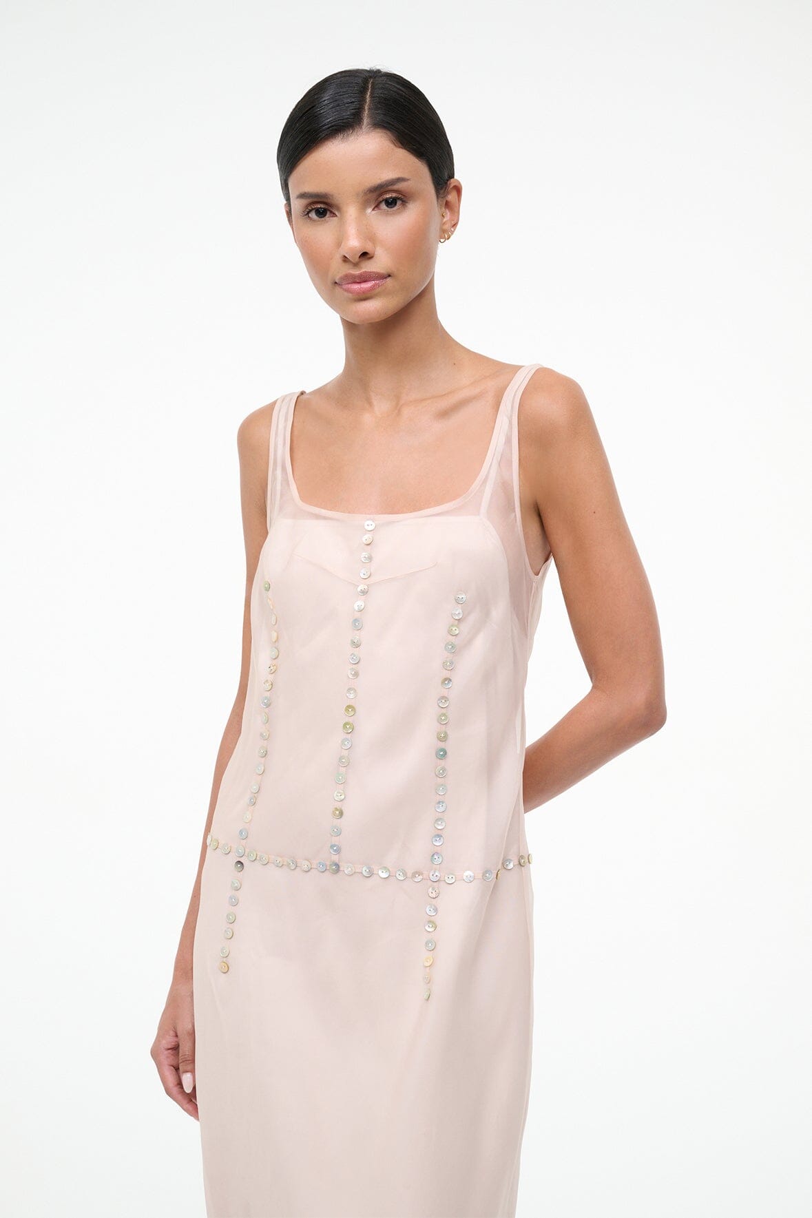 GRETA SILK DRESS | FAWN