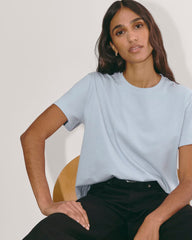 The Box-Cut Tee in Essential Cotton | Blue Slate | No Pocket
