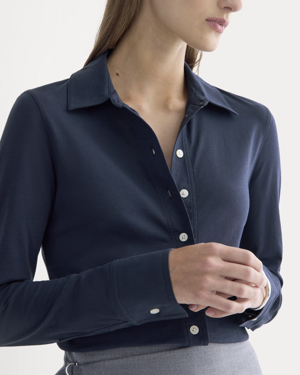 Button-Up Shirt in Essential Cotton | Navy