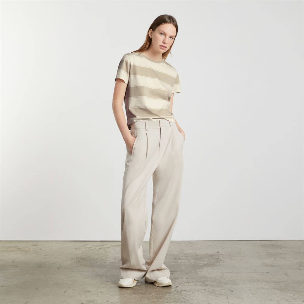 The Box-Cut Tee in Essential Cotton | Pale Khaki / Canvas Tan | No Pocket