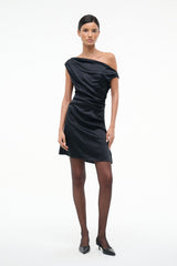MINI PHARE SILK DRESS | BLACK