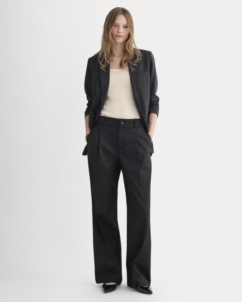 Wide-Leg Trouser in Buttersmooth | Black | 32" Inseam