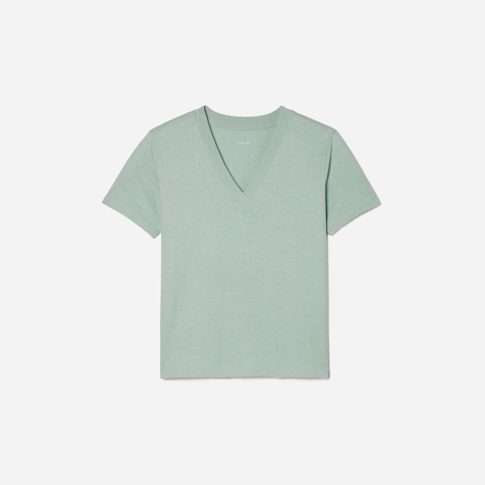 The Vintage V-Neck Hemp Tee | White Sage