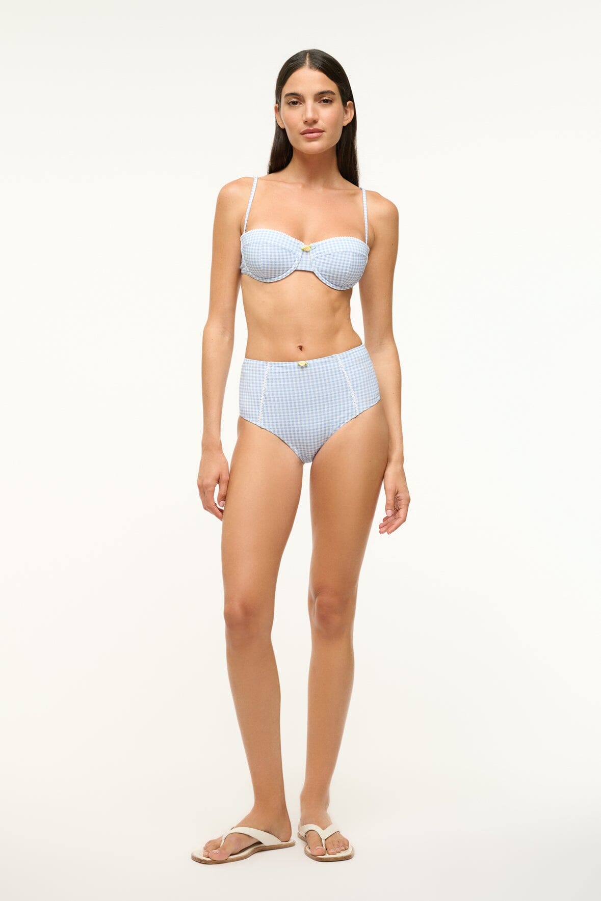 JO BALCONETTE BIKINI TOP | SKY MICRO CHECK