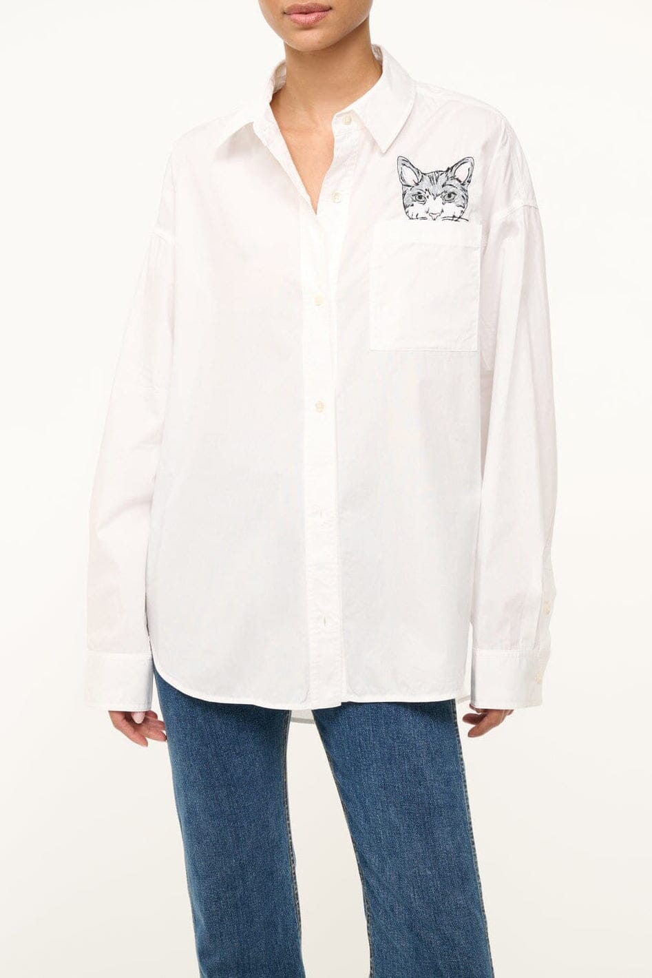 Custom STAUD x C.Bonz Classic Oversized Shirt | White