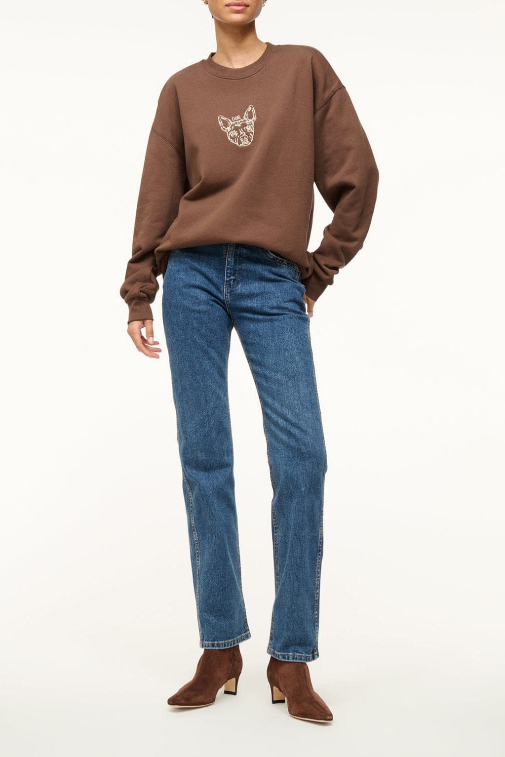 Custom STAUD x C.Bonz Oversized Sweatshirt | Brown