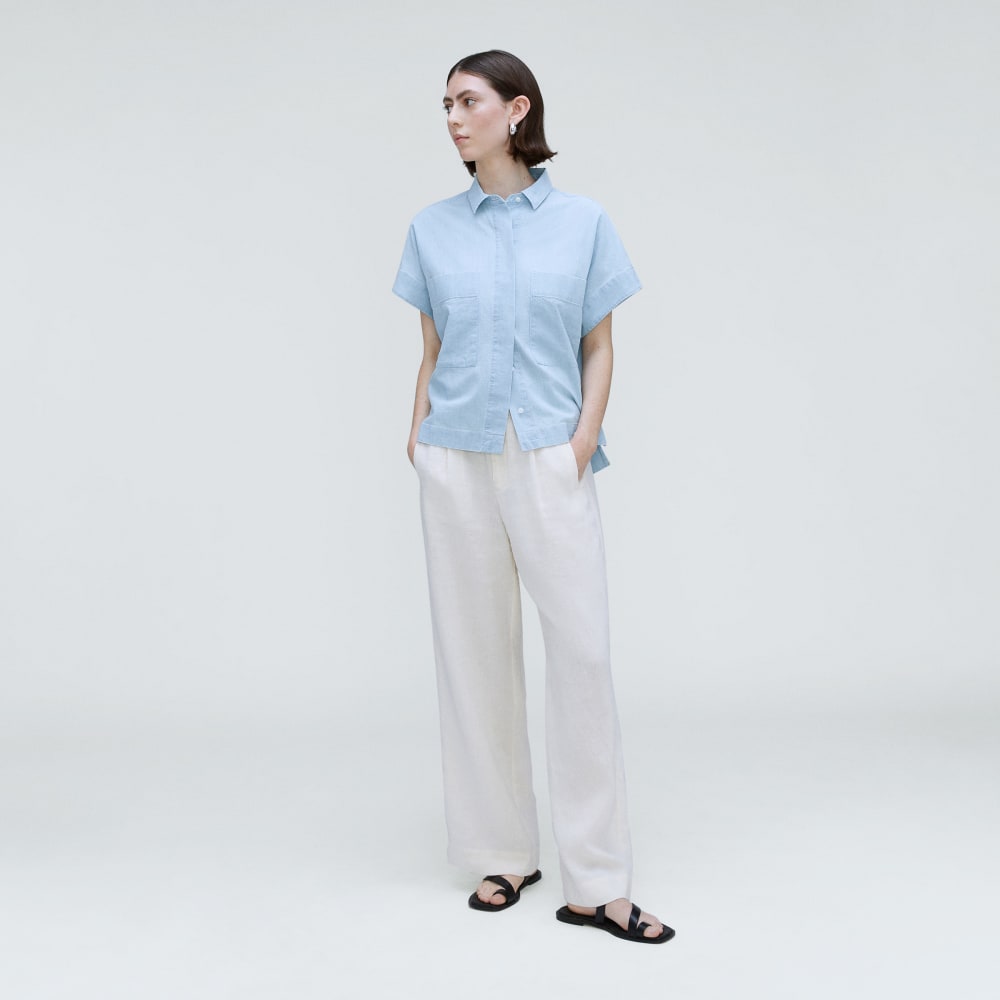 The Short-Sleeve Box Shirt | Icy Blue