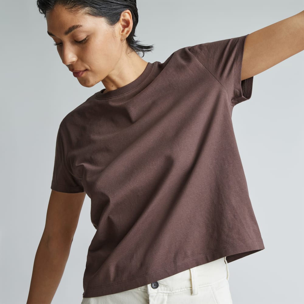 The Box-Cut Tee in Essential Cotton | Chocolate Brown | No Pocket