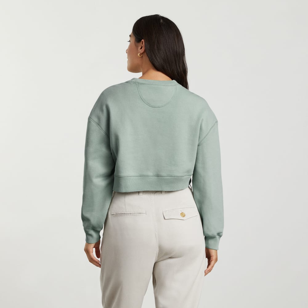 The Organic Cotton Cropped Crew | White Sage