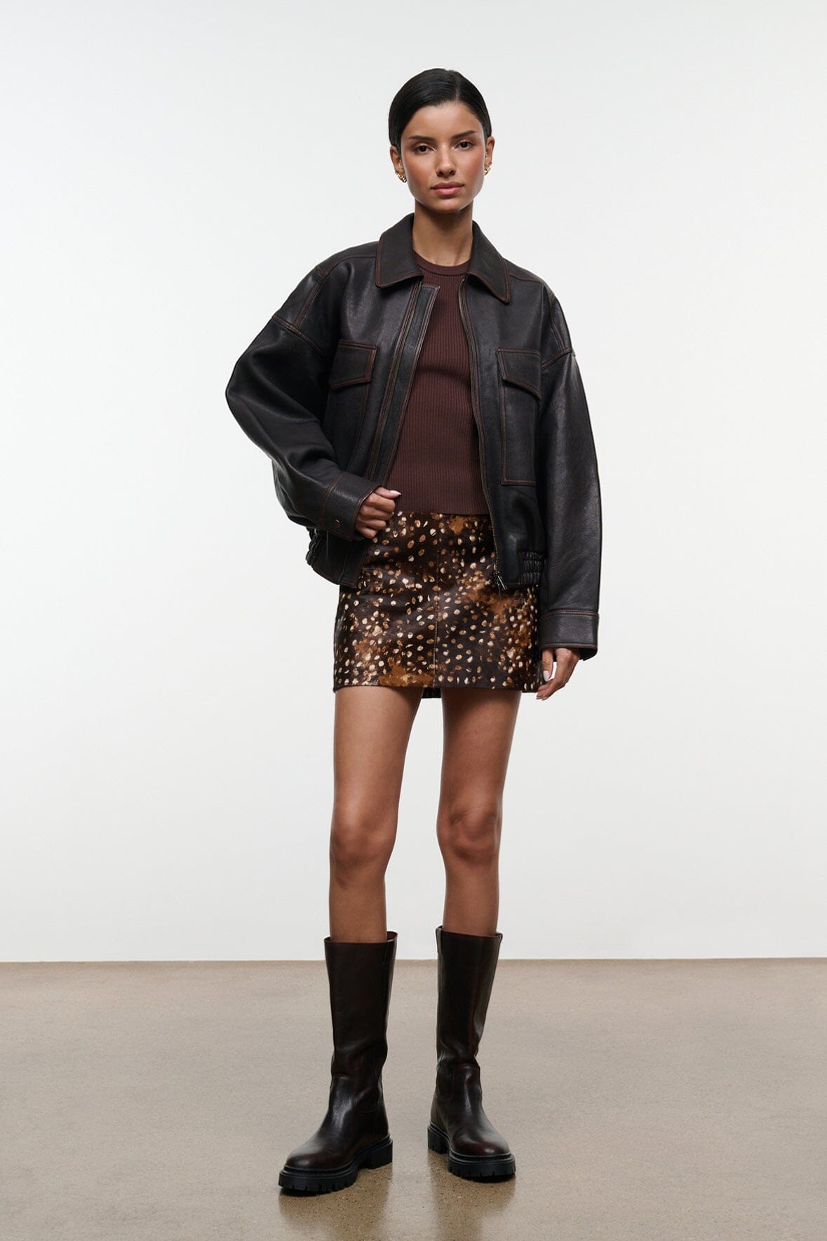CREST SKIRT | FAWN HAIRCALF