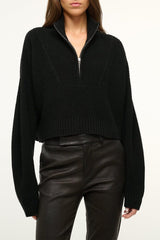Cashmere Cropped Hampton Sweater | Black