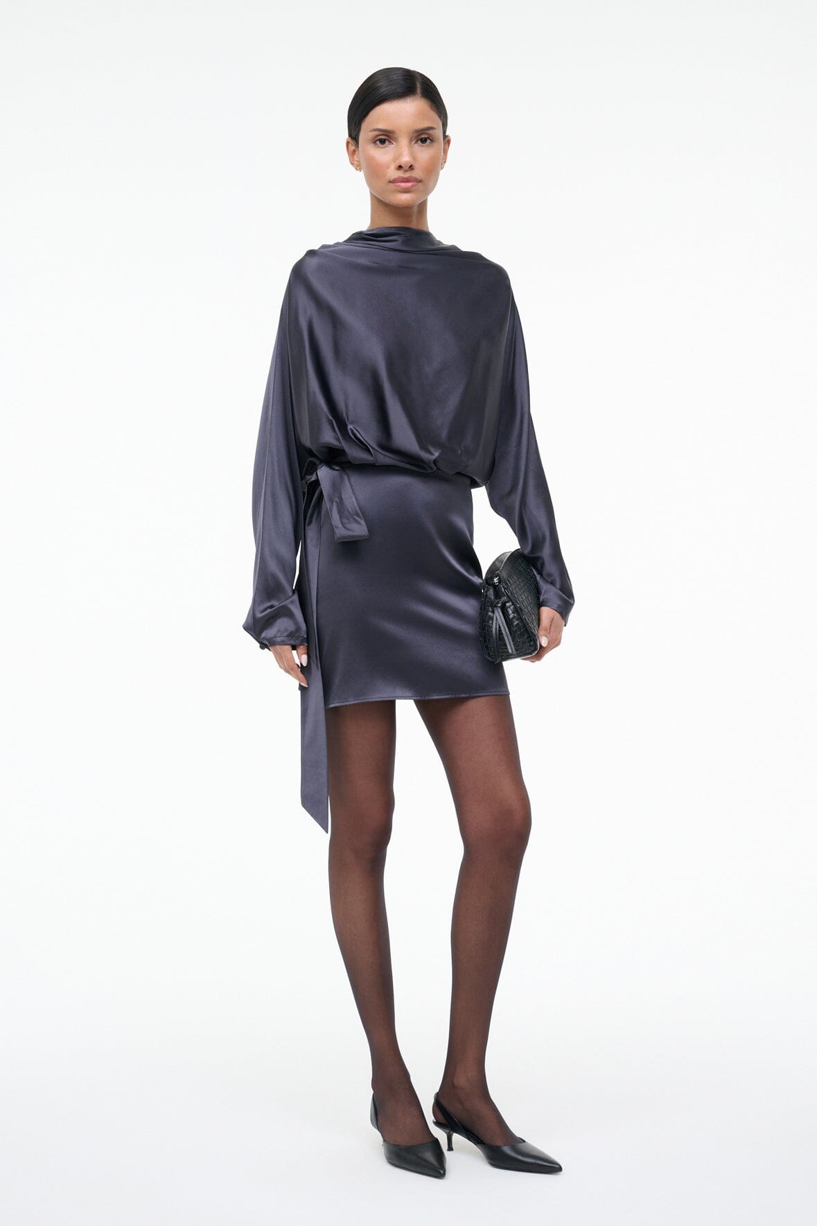 PHOEBE SILK MINI DRESS | NOCTURNE