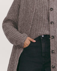 The Fisherman Cardigan in Cloud | Taupe Melange