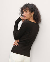 The Shimmy Long-Sleeve Tee | Black