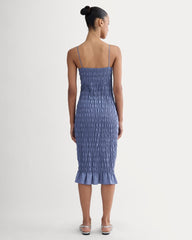 The Smocked Column Dress | Blue Dusk