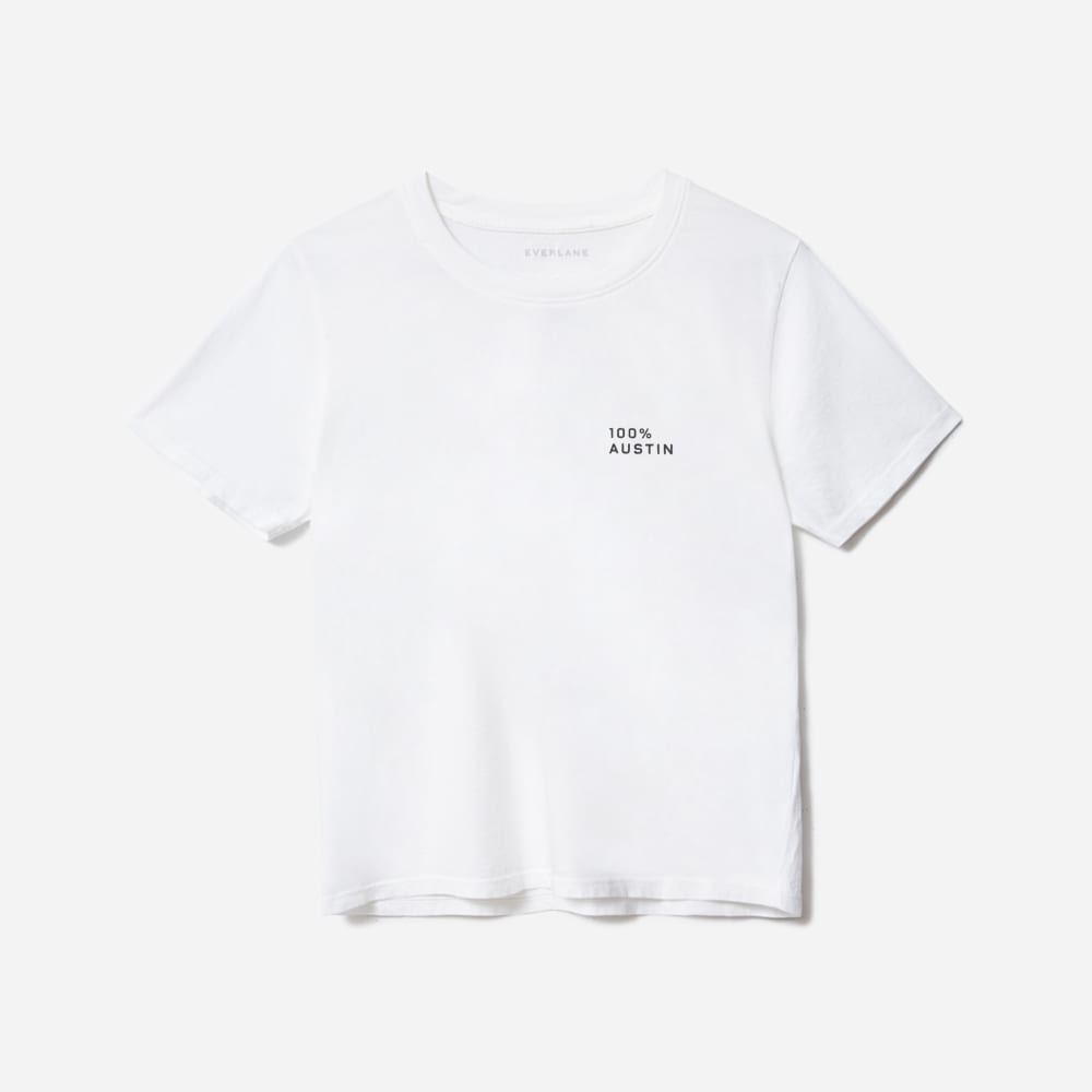 The 100% Austin Box-Cut Tee | White / Black