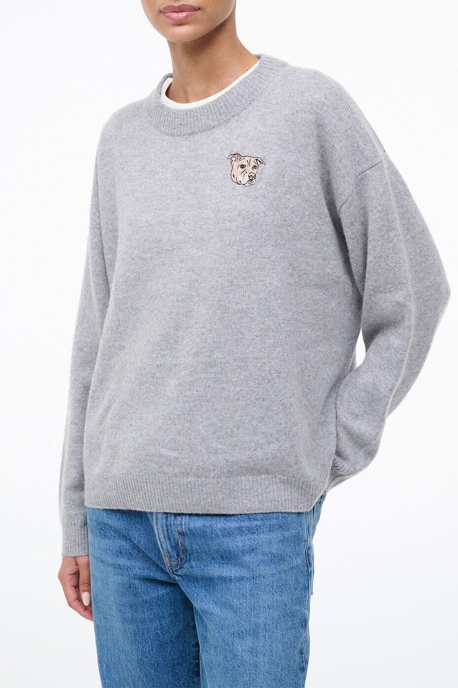 Custom STAUD x C.Bonz Serrano Cashmere Sweater | Heather Grey