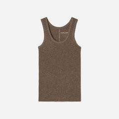 The Pima Micro-Rib U-neck Tank | Heathered Fatigue