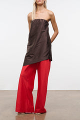Stroll Silk Dupioni Pant | Red Rose