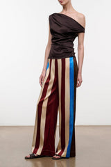 Stroll Silk Pant | Caffe Stripe